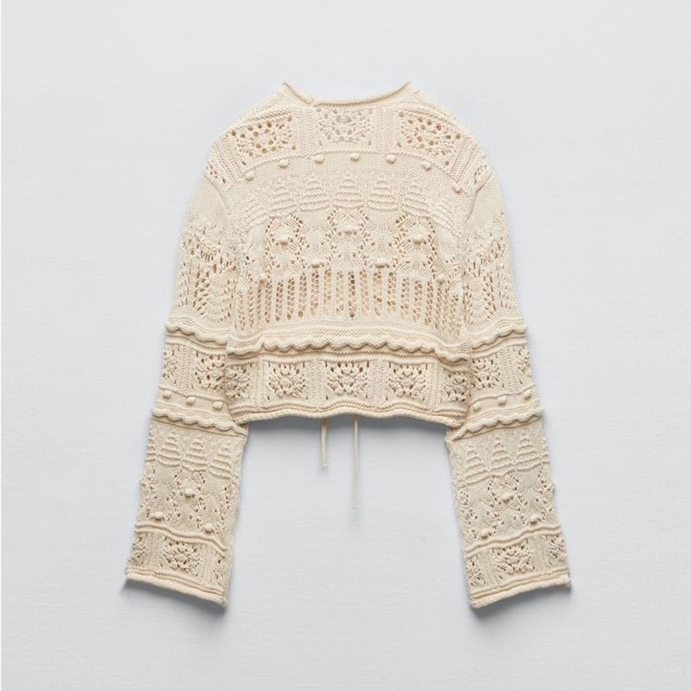 NWT Zara Cropped Knit Cardigan - Picture 9 of 9